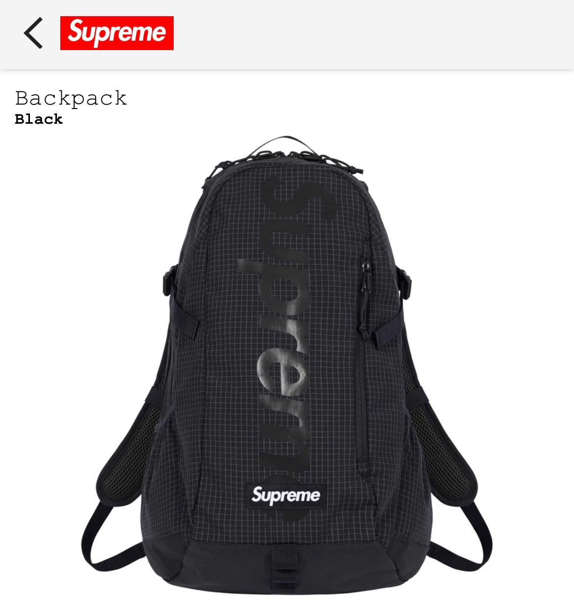 Supreme Backpack Black SS24