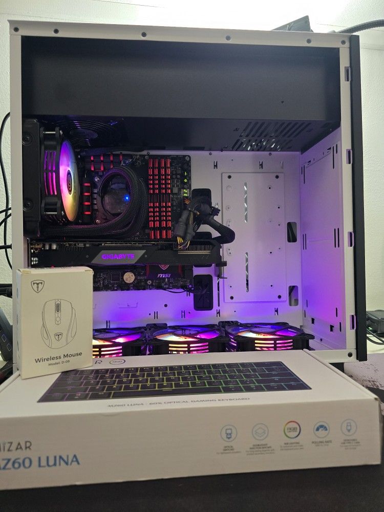 gaming pc desktop computer intel i7, gtx 1660 super, 16 gb ram, wifi, nvme, rgb rosewill bundle