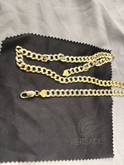 Gold Over Silver  Dimond Cut Chain