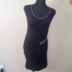 PH8 Black DRESS SIZE SMALL WOMENS pencil midi stretch fabric Black Gray Dress   Length- 33 1/2”  Chest- 32”  Waist- 31”