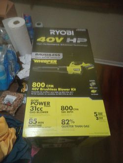 Ryobi 40v brushless whisper series 800 cfm kit
