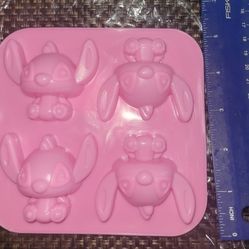 4 Cavity Star Baby Lilo  Stitch Silicone Mold for DIY