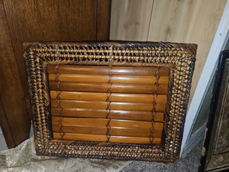 Wicker and Bamboo Rectangular Tray