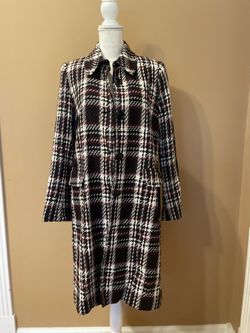 A Pea in the Pod Maternity Coat SM Plaid Button Down Pants 