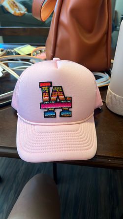 Pink LA Trucker Hat with Serape Patch