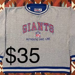 Vtg NFL Logo Athletic Pro Line New York Giants Embroidered Sweatshirt Size XL