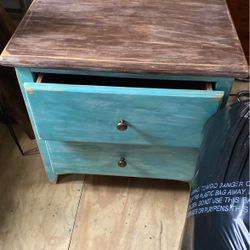 2 Drawer Destress Table 100 Bar Stool 50 