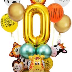 Jungle Safari Theme 0th Birthday Party Balloon With Animal Balloons for Kids Birthday PartyJungle Safari Theme 0th Birthday Party Balloon With Animal 
