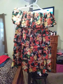 Flower tube top dress