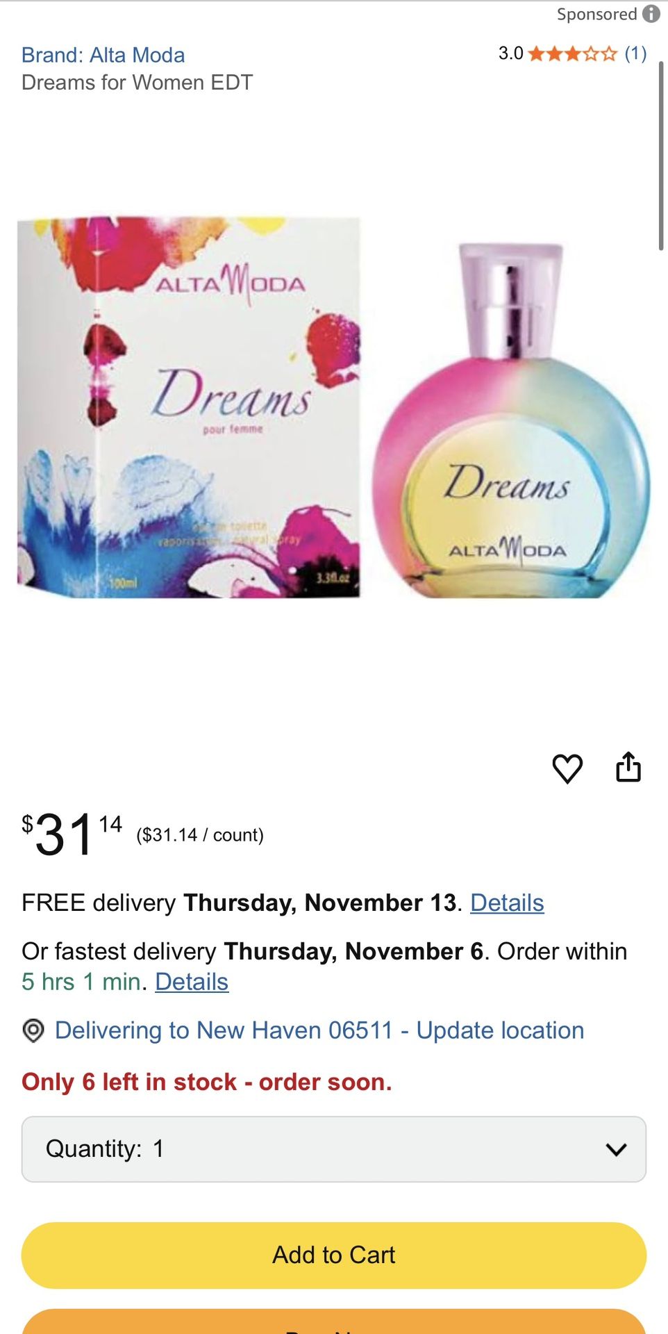 PERFUME ALTA GAMA DREAMS POUR FEMME