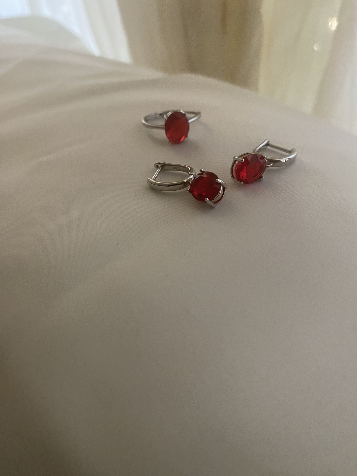 925 Sterling Silver Ring/earrings Set