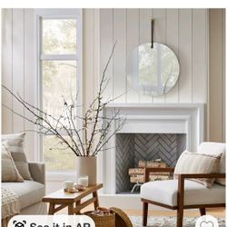 W#24-24" Frameless Mirror with Braided Leather Hanging Strap - Threshold™ designed with Studio McGee