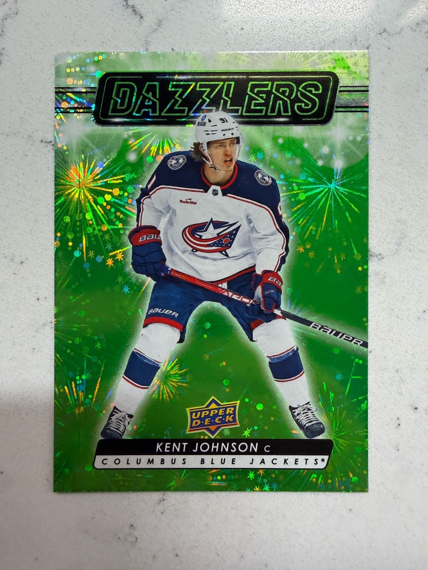 23-24 2023-24 UD Extended Kent Johnson GREEN Dazzlers #DZ-102 Jackets