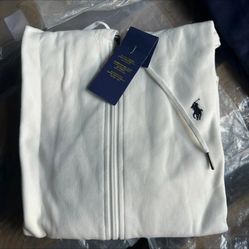 White Polo Zip Up 