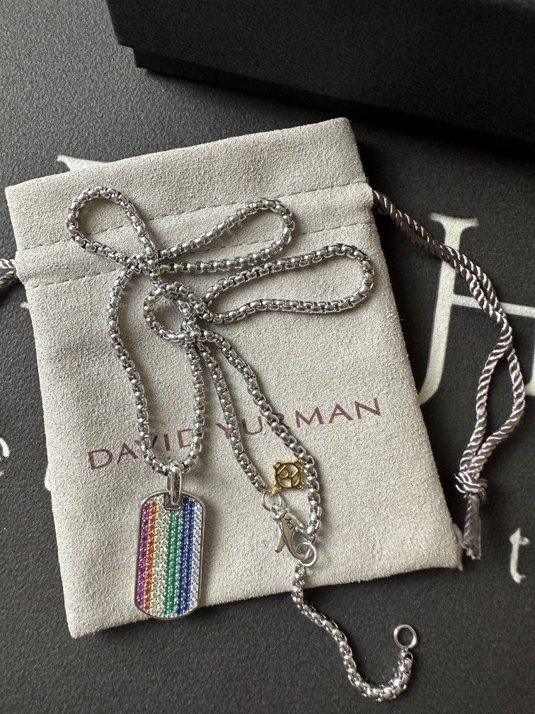 David Yurman Color Dog Charm Pendant 23-Inch Necklace