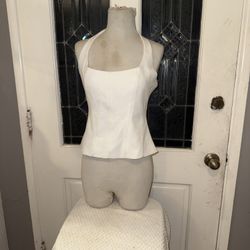 Elegant White Halter Top