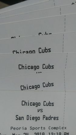 Cubs vs Padres today at noon $50 each