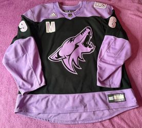 Arizona Coyotes Howler 2021 Hockey Fights Cancer Night Jersey Size 58 MIC