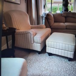 Bassett Upholstered Chair + Ottoman