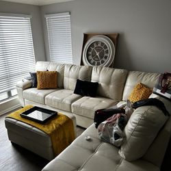 Leather Sectional w/ Ottoman