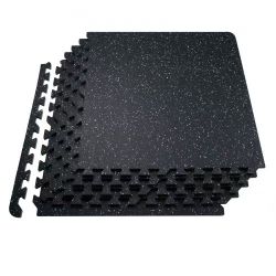 260*0.56Inch 24sq.ft 6 Tiles Gym Flooring for Home Gym, Rubber Top with High Density EVA Foam, 25 x 25In Gym Floor Exercise Equipment Mats, Interlocki