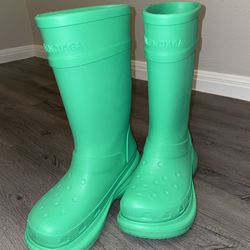 Green Balenciaga Women x Crocs Chunky Rain Boots