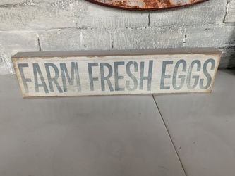 Small farm fresh eggs wooden sign