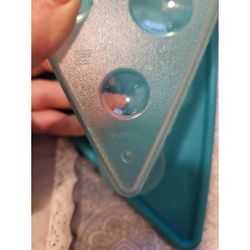 Vintage Tupperware 4106 A-3 Keep N Heat Pizza Keeper Teal Excellent Condition!
