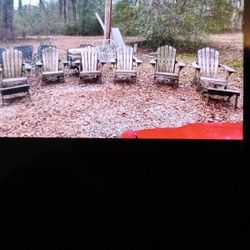 Good Condition Set Of 6 Outdoor Adirondack Chairs