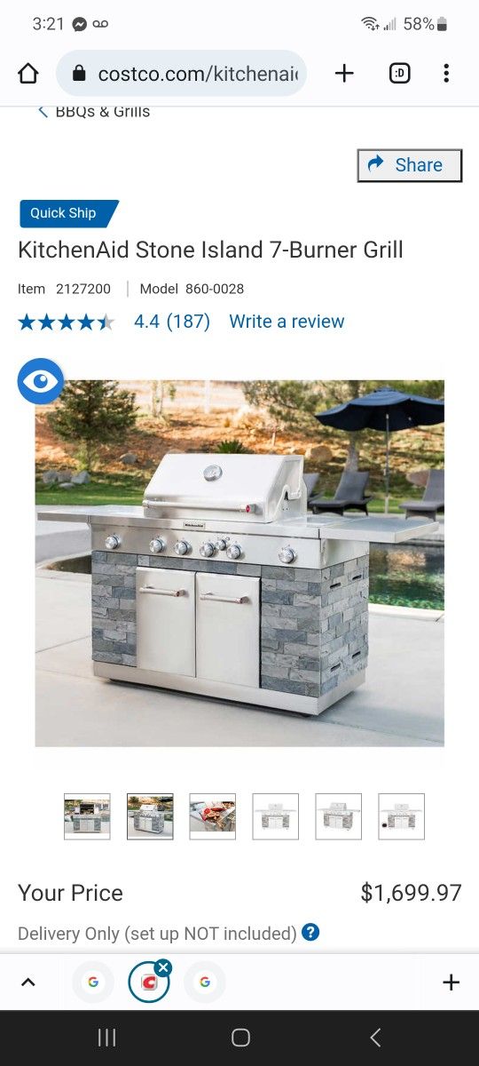 KitchenAid Stone Island 7-Burner Grill $1,500