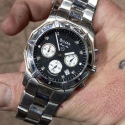 bulova marine star  mens watch