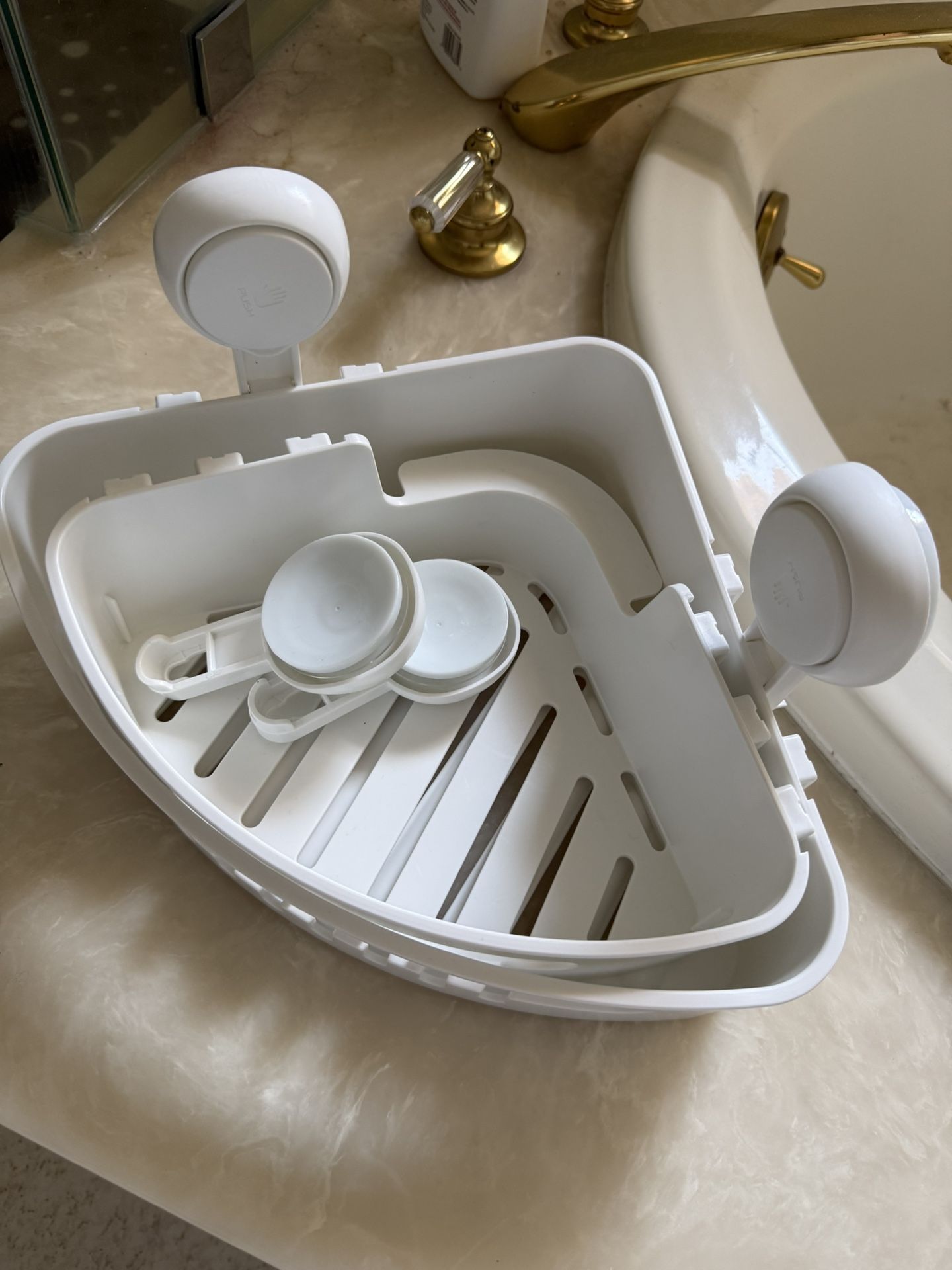 LEVERLOC Shower Caddy Suction Cup Set Shower Organizer