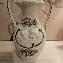 1960s Cherub Floral Vase