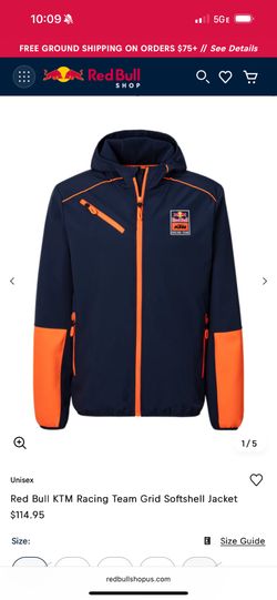 Large Mens/ Women’s Red Bull KTM Racing Team Grid Softshell Jacket $114.95 