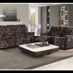 Reclining Sofa And Loveseat Couch Set 