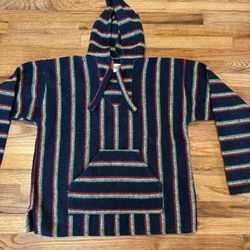Men’s Size L Baja Hoodie In Rasta Colors