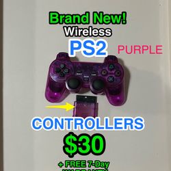 🎮 NEW Wireless PS2 Controller (PURPLE) ✨