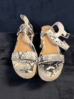 Snakeskin Print Platform Espadrille Sandals