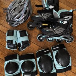 Rollerblades, Pads & Hemlet