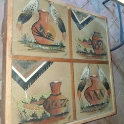 Custom Table With Native American Art Inserts