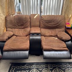 2-Piece Sofa And Loveseat With Dual Recliner And Hidden Full Size Bed