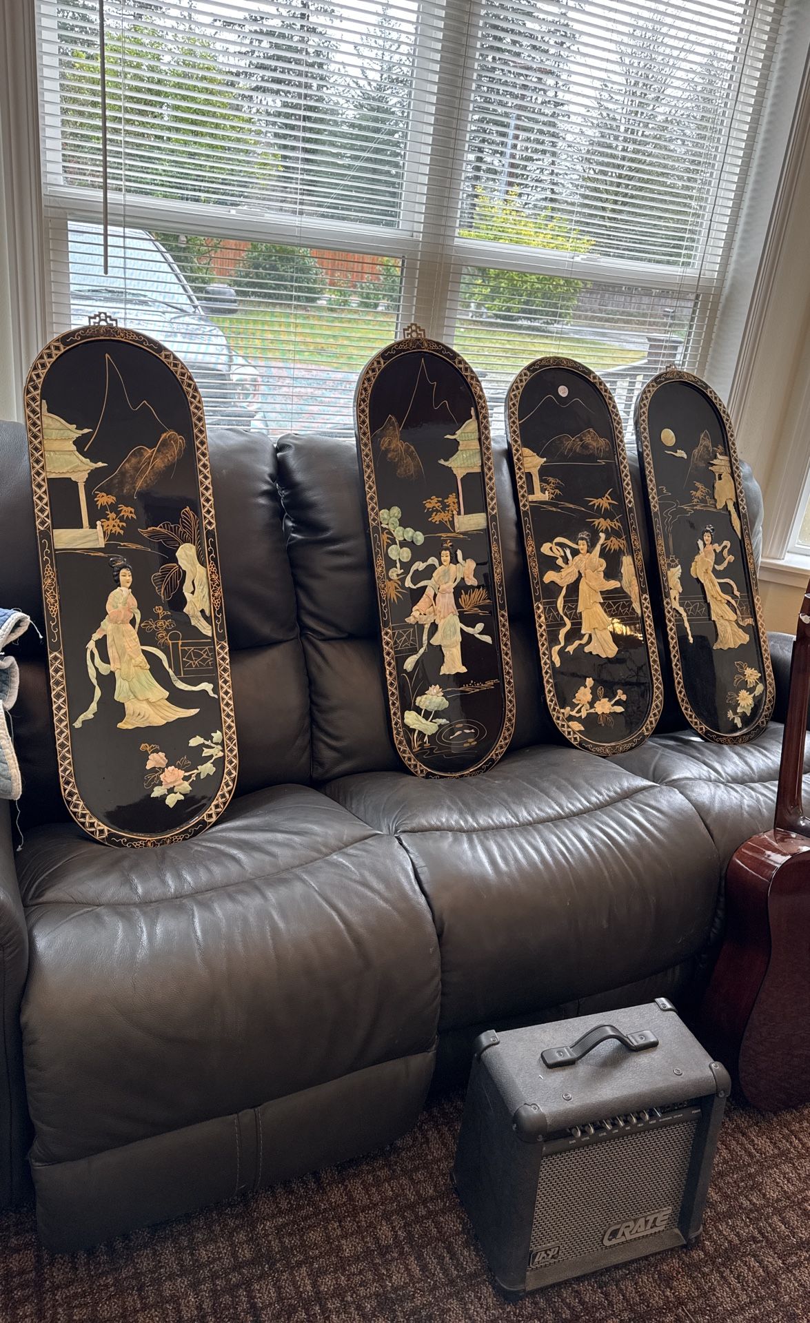 Estate Sale - Beautiful vintage Chinese 4-piece wall decoration