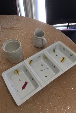 Sectional plate plus other glassware