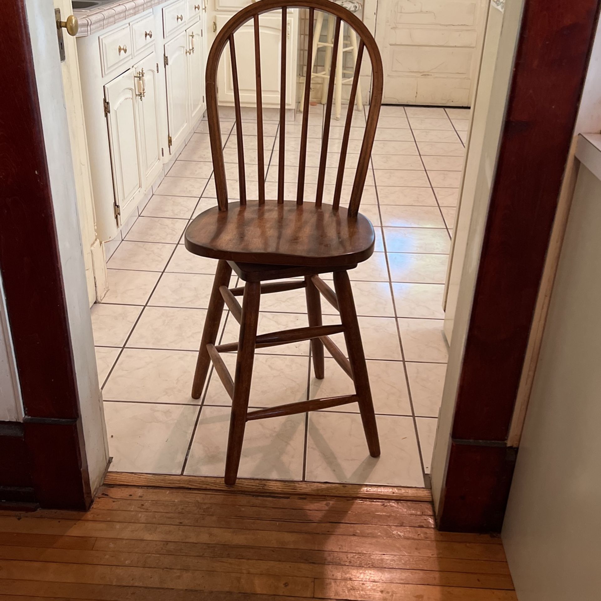 3 Brown Swivel Bar Stools