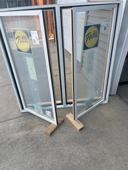 New windows pella aluminum outside wood inside New construction size w49.1/2 h 50 casement $575?