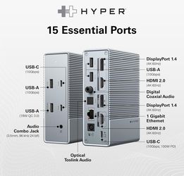 Hyper Drive - Gen2 USB-C Hub - 18 ports - Media HUB Docking Station