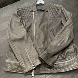 ALLSAINTS Leather Jacket Size Xl