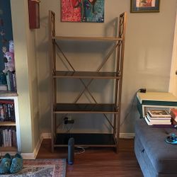 Gold & Black Metal Bookshelf 
