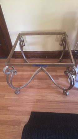 Vintage 2 Gold Metal Tables With Glass Tops Make An Offer 