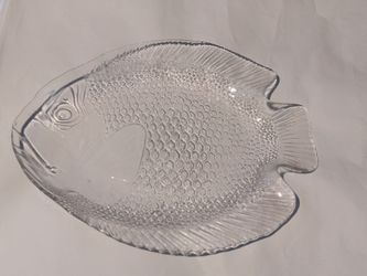 Clear Glass Fish-Shaped Serving  tray